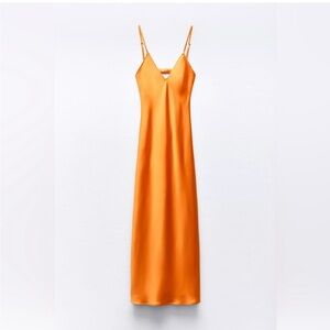Zara Orange Slip Dress